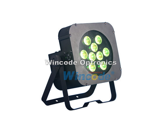 Bom preço. Lâmpadas de palco 4 em 1 alimentadas por bateria 9 × 10W com 25 ângulos de lente / tamanho de lente de 42 mm on-line