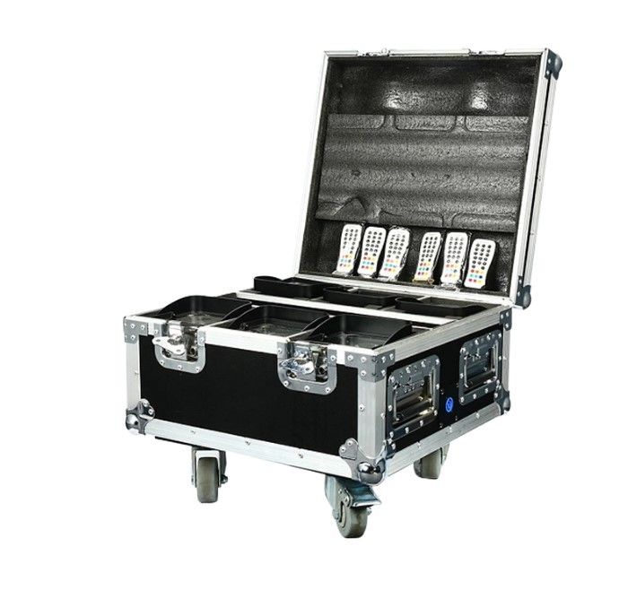 Flight /Road Case with Power Charge Sockets for Battery Powered LED Par with wheels
